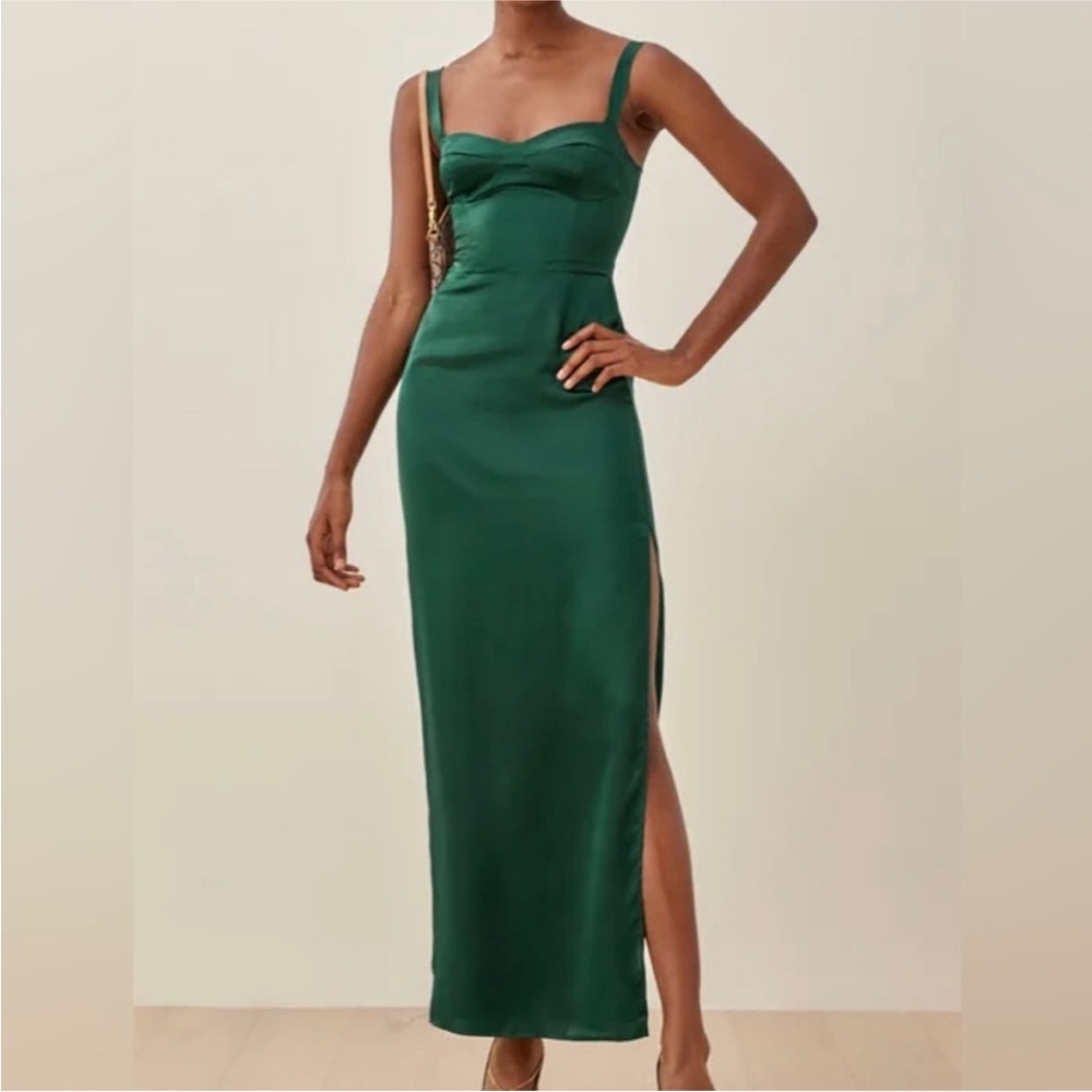 Reformation Green Midi Dress